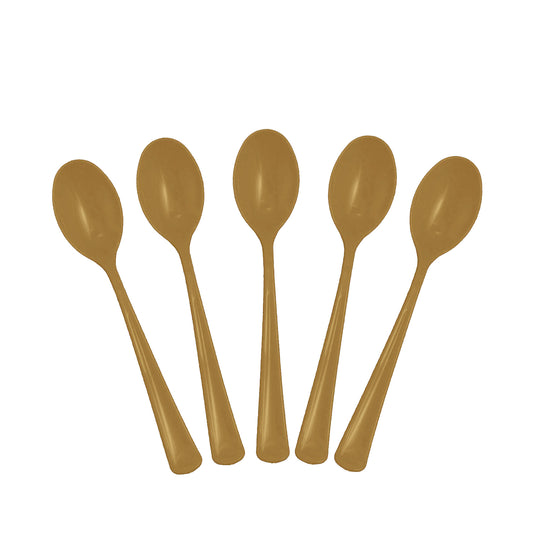 Case of 24 - Plastic Spoons 50 ct. - Gold