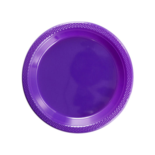 7 In. Purple Plastic Plates - 50 Ct.