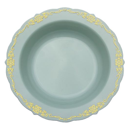 12 oz Robin Blue Victorian Design Bowls - 20 Ct.