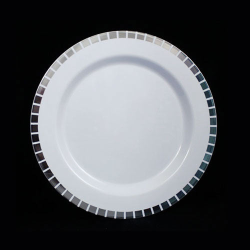 Case of 12 - 7.5" Silver Slit Premium Plates - 10 ct.