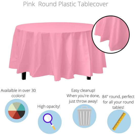 Case of 96 - *Premium Quality* 84" Round - Pink