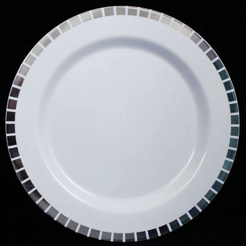 Case of 12 - 10.25" Silver Slit Premium Plates - 10 ct.