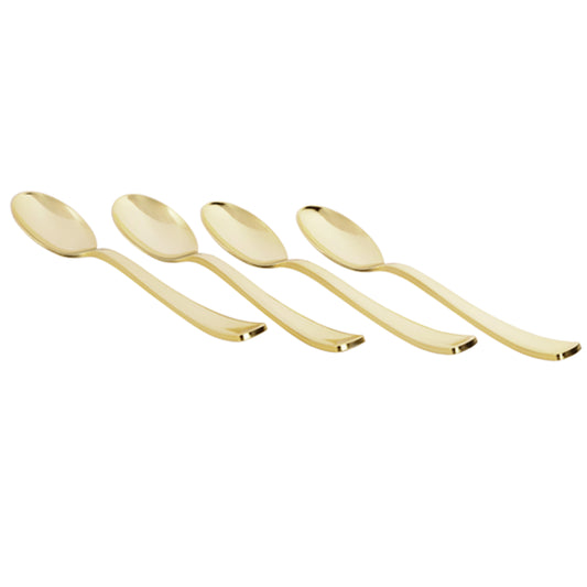 Exquisite Classic Gold Plastic Tea Spoons - 20 Ct.