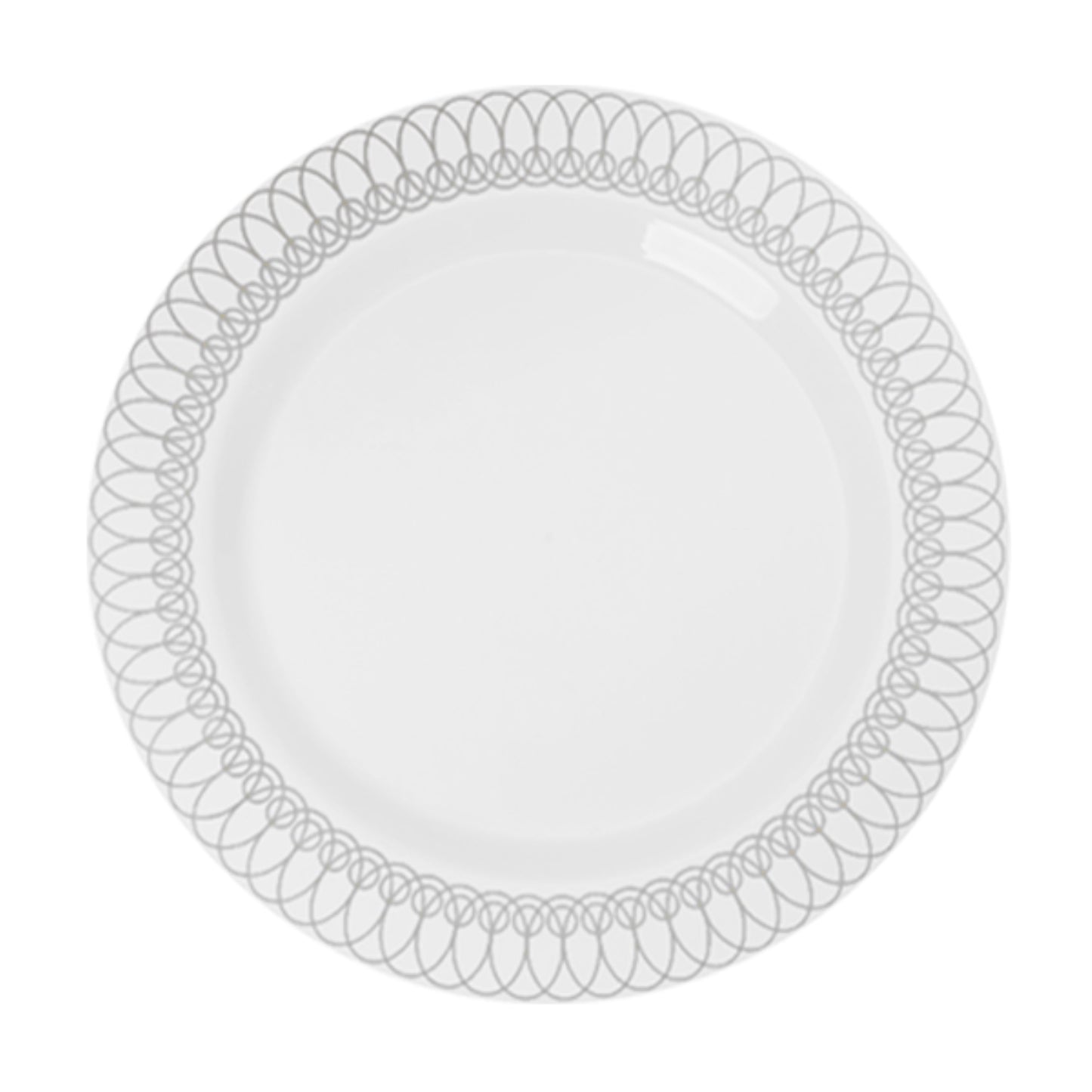 9 In. Silver Ovals Design Plates - 10 Ct.