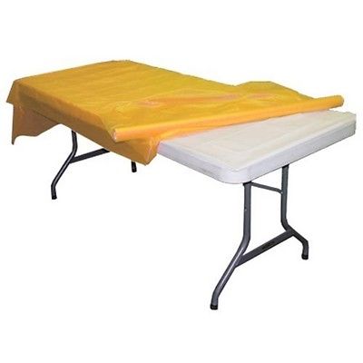 Exquisite Premium Quality Plastic Table Cover Banquet Roll, 40 in X 100 ft - Yellow