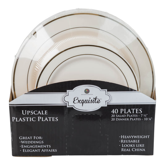 Case of 6 - Gold Line Plates Combo Pack - 20/20