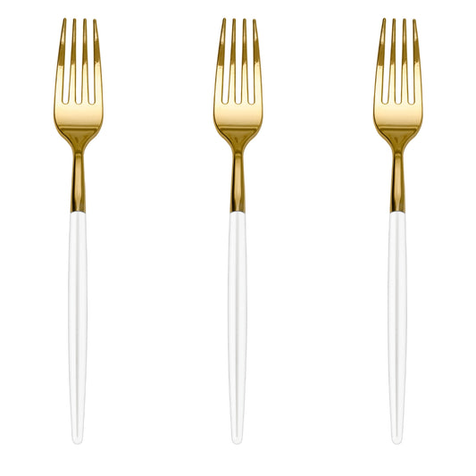 Trendables Forks White/Gold - 20 Ct.