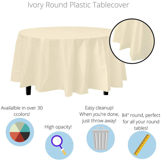 Case of 96 - *Premium Quality* 84" Round - Ivory