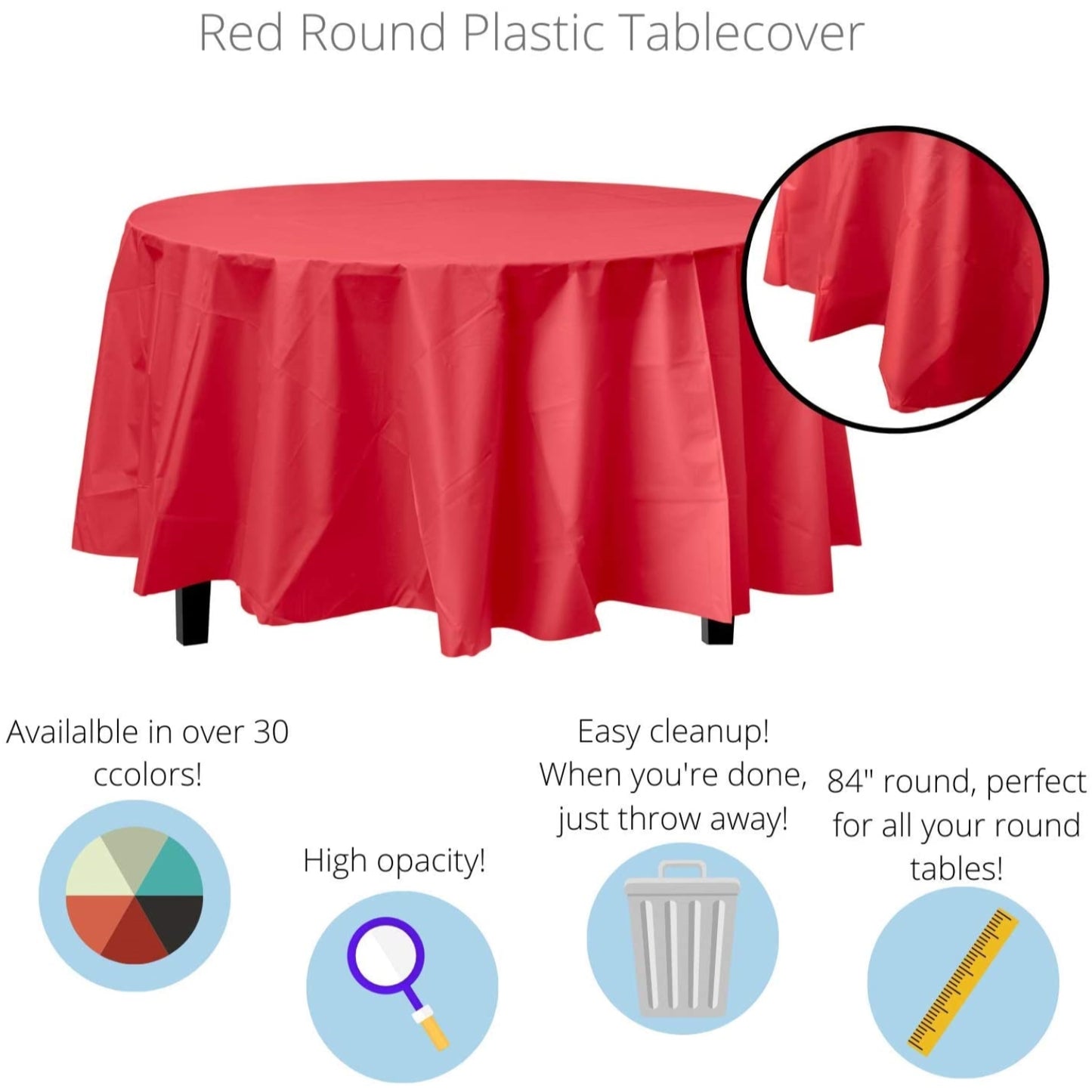 Premium Round Red Table Cover