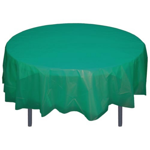 Teal Plastic Tablecover 84" Round Case Of 96