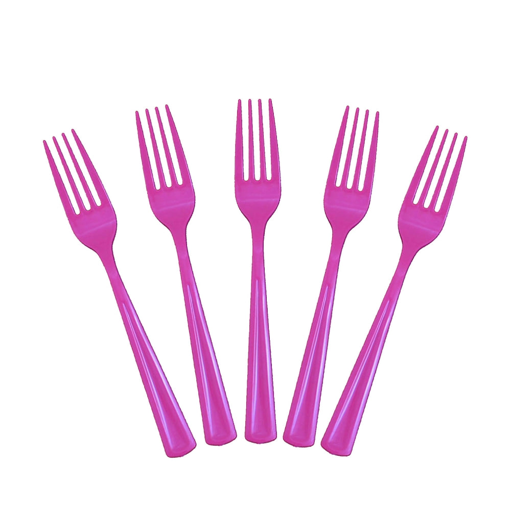 Heavy Duty Cerise Plastic Forks - 50 Ct.
