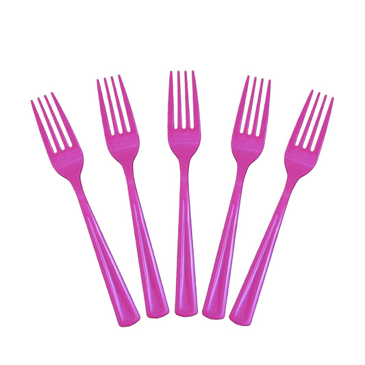 Heavy Duty Cerise Plastic Forks - 50 Ct.