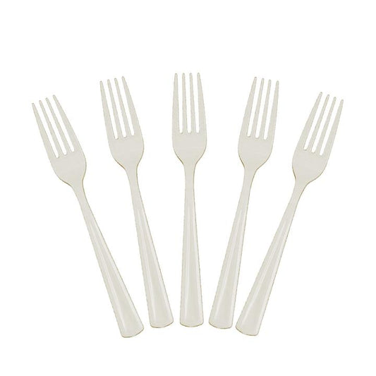 Heavy Duty Ivory Plastic Forks - 50 Ct.