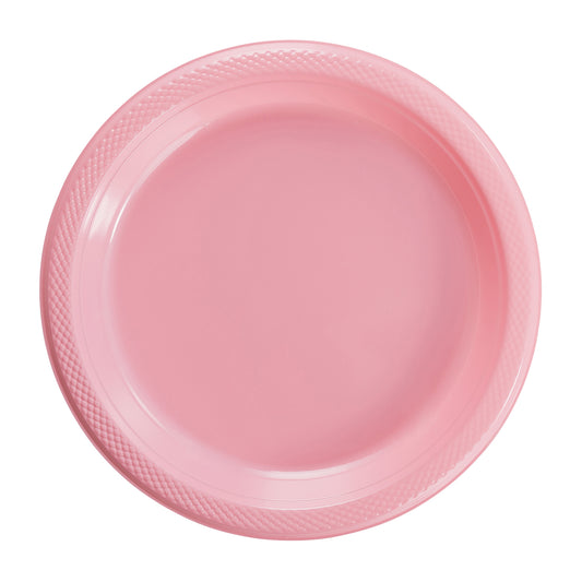 9 In. Pink Plastic Plates - 50 Ct.