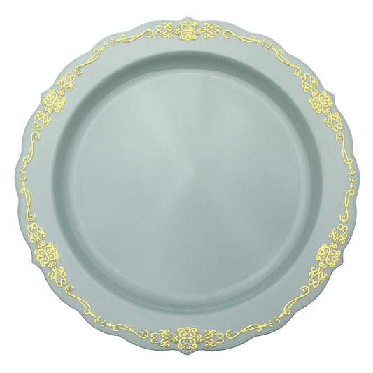 Case of 6 - 10.25"  Robin Blue Victorian Design Plates - 20 ct.
