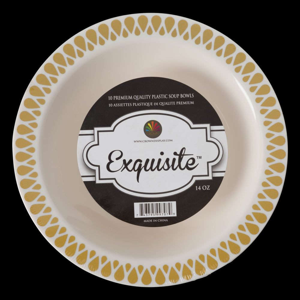 Case of 12 - 7.5" Gold Droplet Premium Plates - 10 ct.