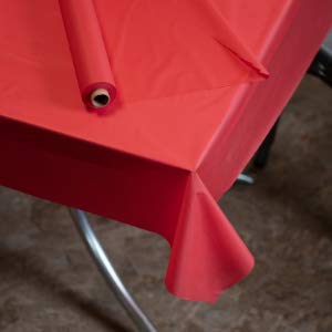 Premium Quality Plastic Table Cover Banquet Rolls 40" X 300' (Red)
