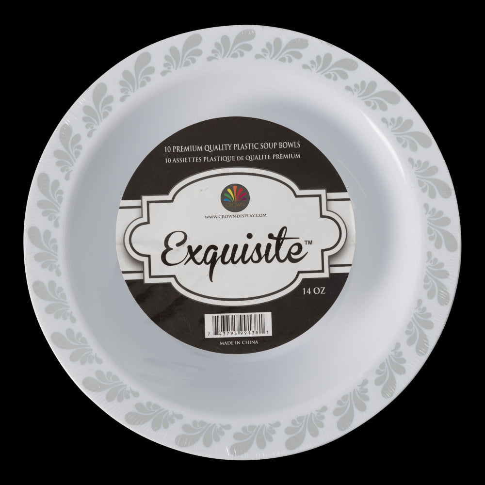 Case of 12 - 7.5" Silver Splash Premium Plates - 10 ct.