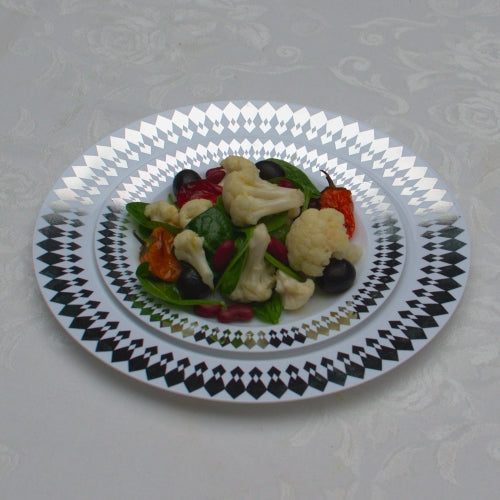 Case of 12 - 7.5" Silver Brilliance Premium Plates - 10 ct.