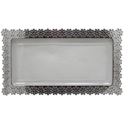 8 In. x 15 In. Silver Edged Flower Tray - 2 Ct.