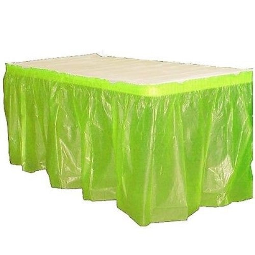 Lime Green Plastic Table Skirt