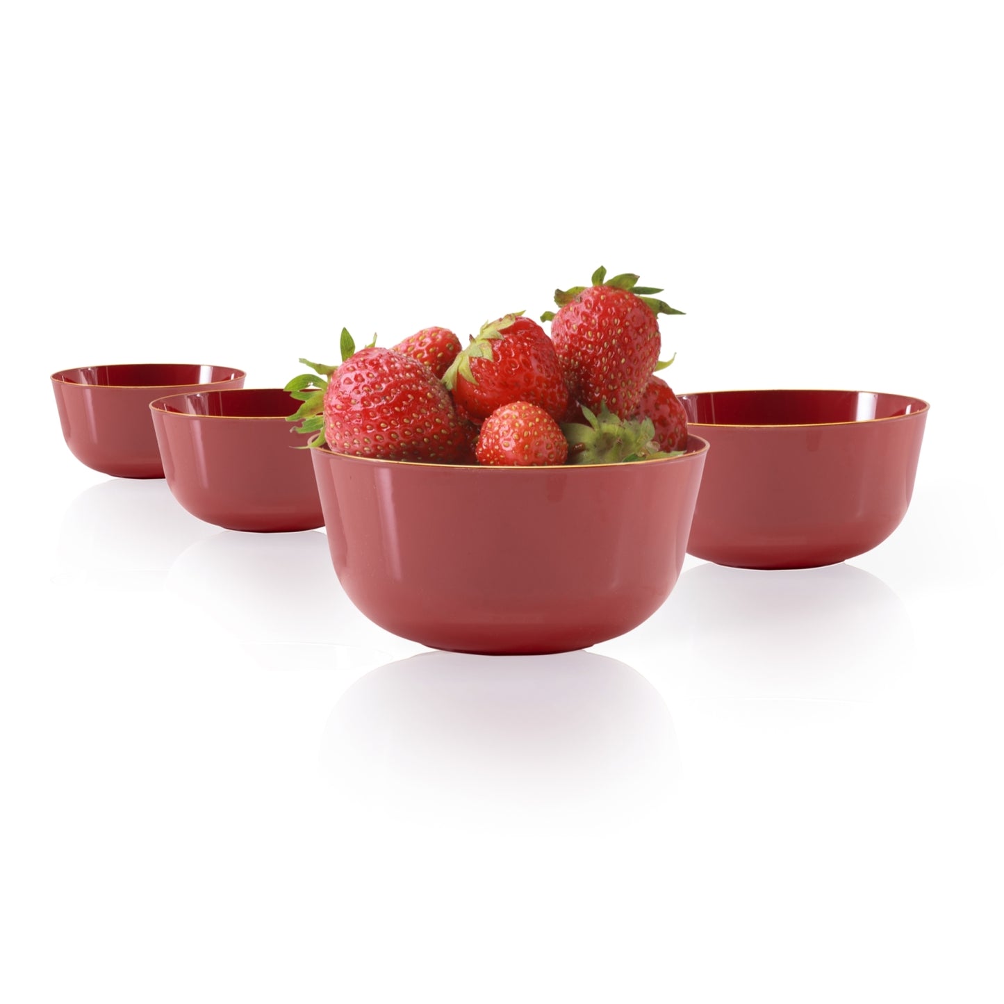 Classic Burgundy Design Plastic Bowls - 10 Ct.