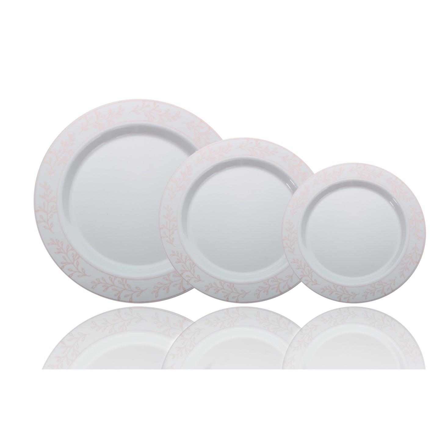 Case of 12 - 9" Rose Gold Leaf Premium Plates - 10 ct.