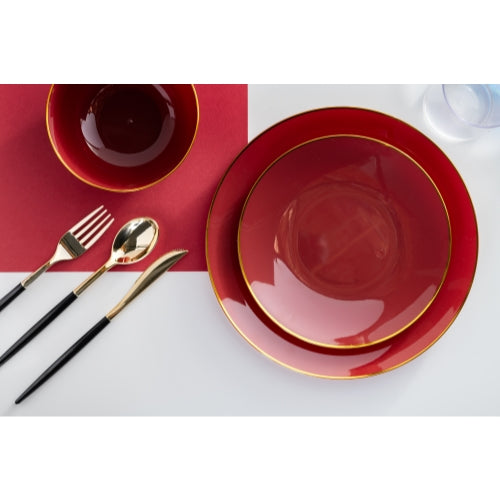 8" Classic Burgundy Design Plates (10)
