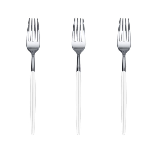 Trendables Forks White/Silver - 20 Ct.