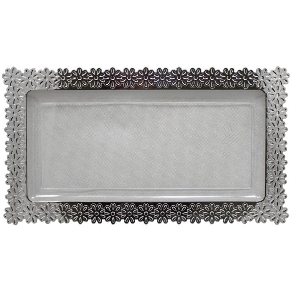 Large Silver Edged Flower Tray - 2 ct. (48)