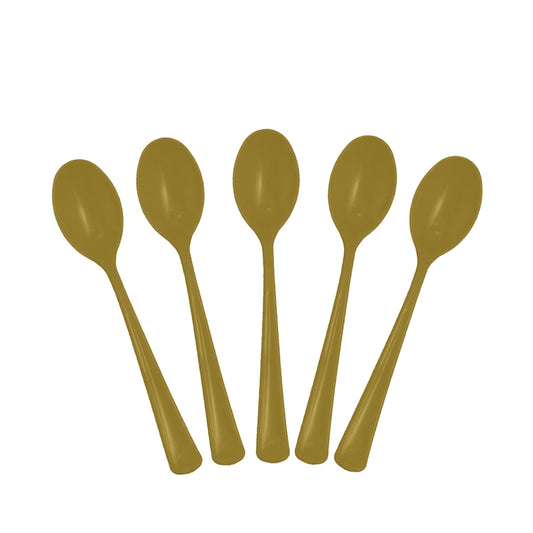 Heavy Duty Gold Plastic Spoons - 50 Ct.