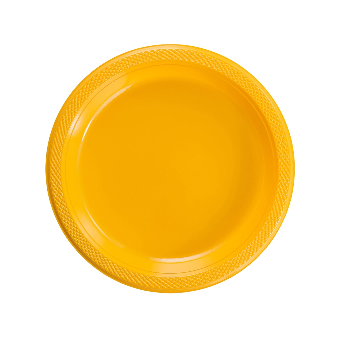 Case of 12 - 7" Plastic Plates 50 ct. - Yellow
