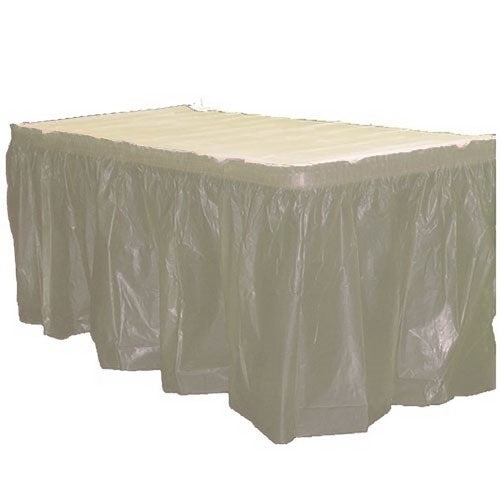 Silver Plastic Table Skirt