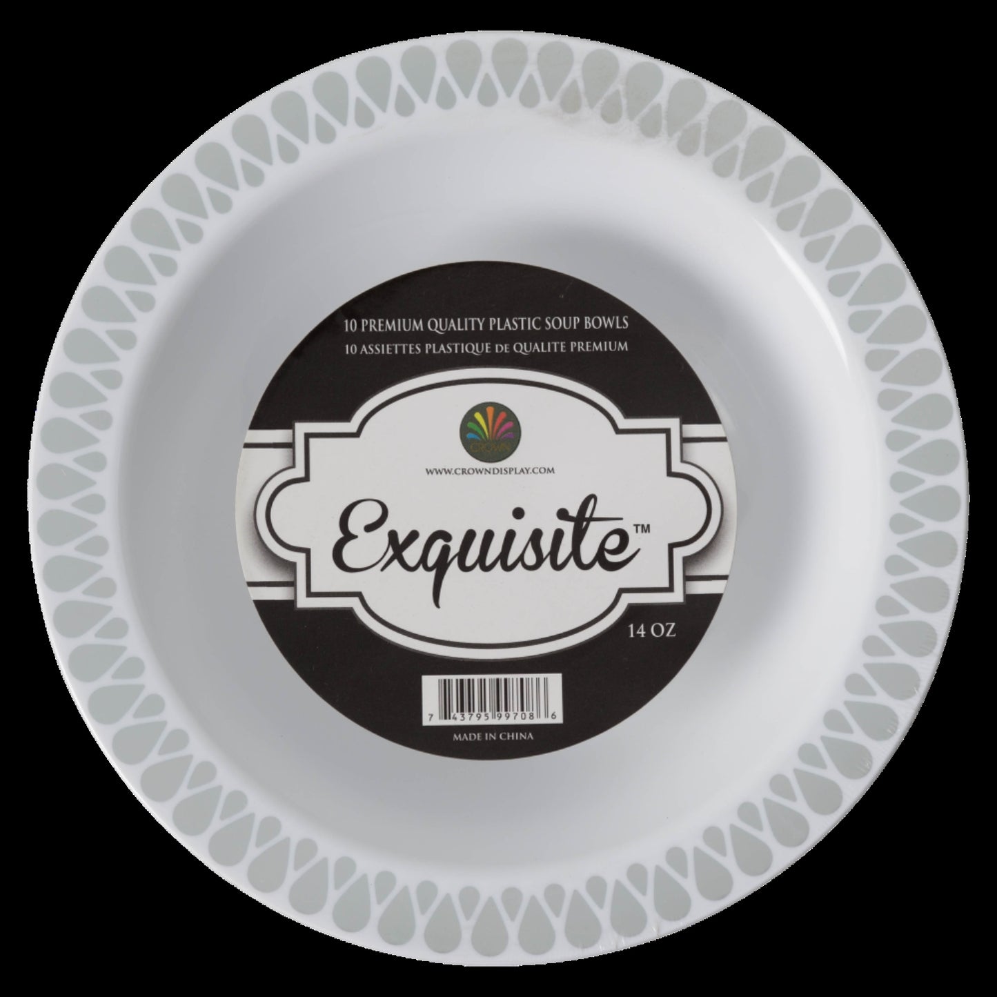 Case of 12 - 7.5" Silver Droplet Premium Plates - 10 ct.