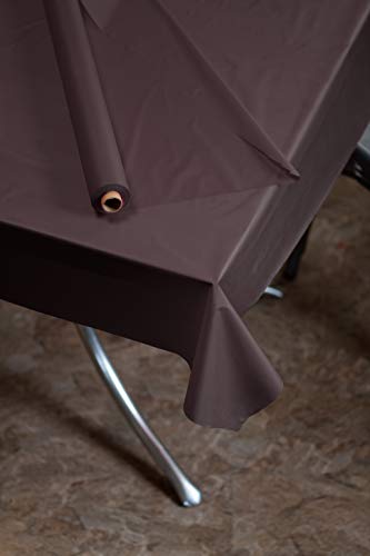 Premium Quality Plastic Table Cover Banquet Rolls 40" X 300' (Brown)