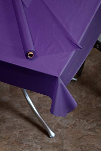 Premium Quality Plastic Table Cover Banquet Rolls 40" X 300' (Purple)