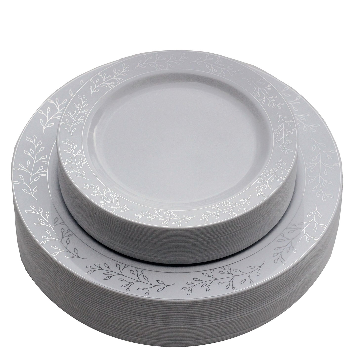 Case Of 4 - Silver Leaf Plates Combo Pack - 30/30