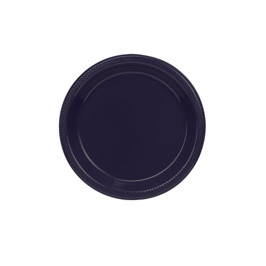 7 In. Navy Plastic Plates - 50 Ct.