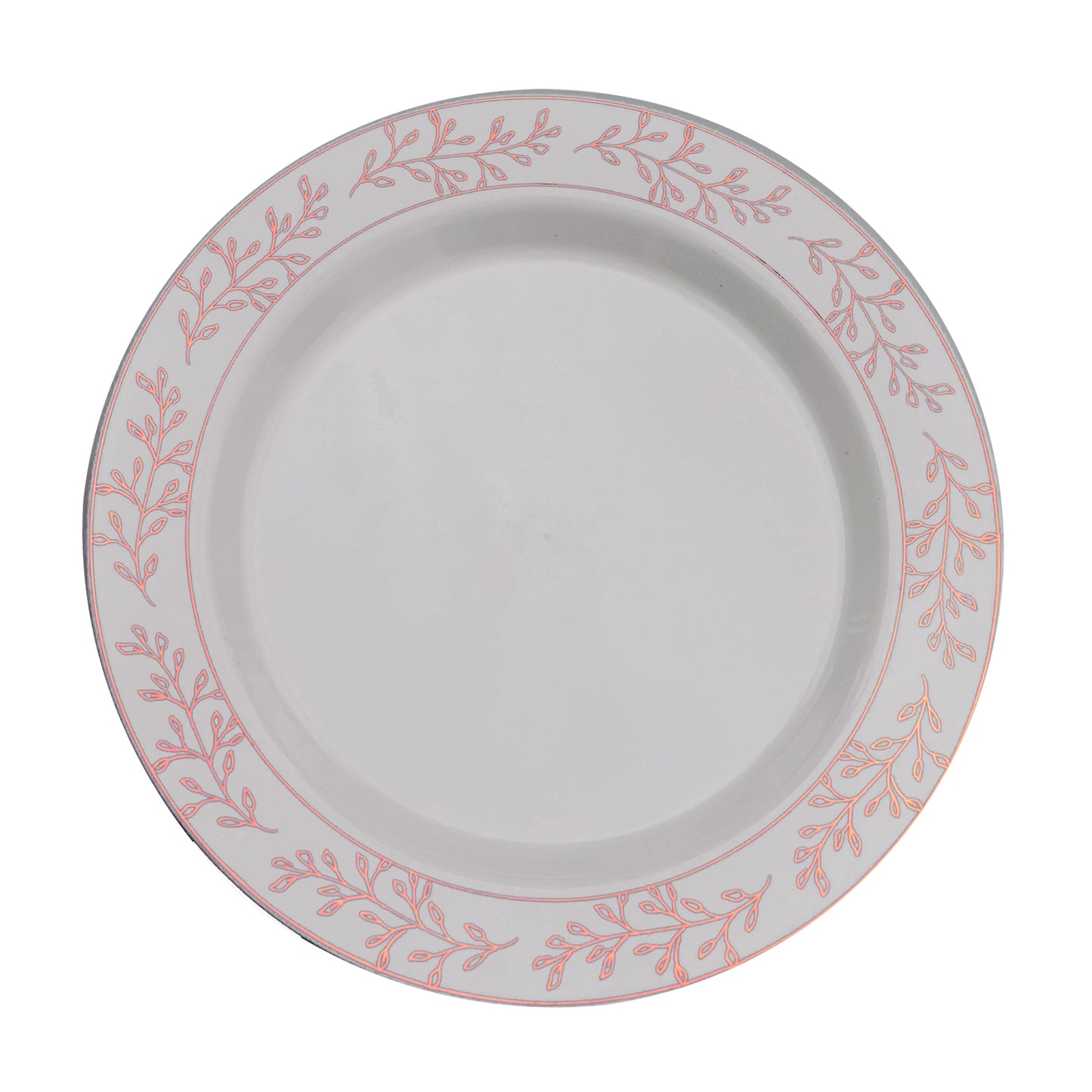 Case of 12 - 9" Rose Gold Leaf Premium Plates - 10 ct.