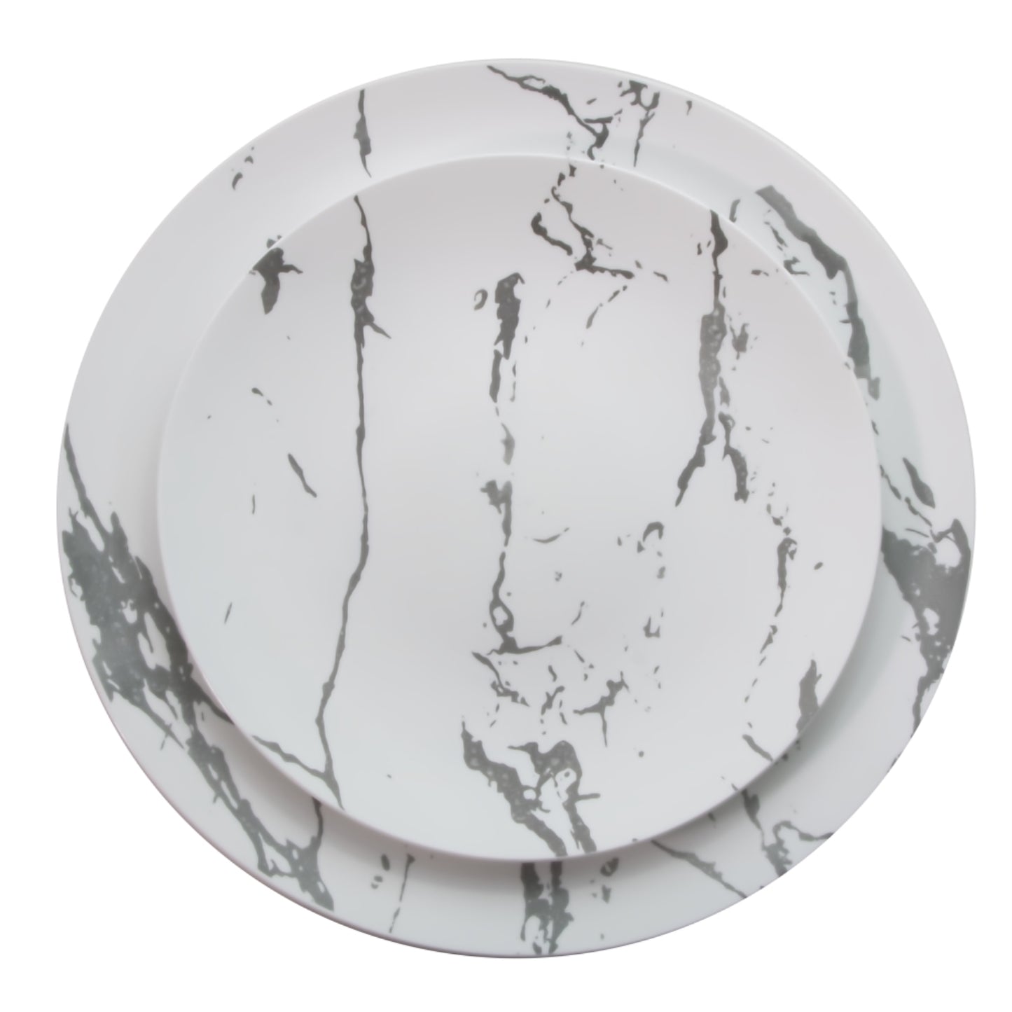 Case of 12 - 10" Stone Design Plastic Plates (10)