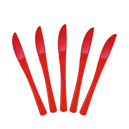 Heavy Duty Red Plastic Knives - 50 Ct.