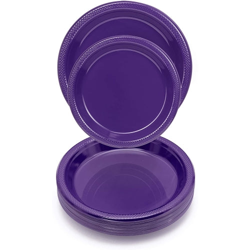 9 In. Purple Plastic Plates - 50 Ct.