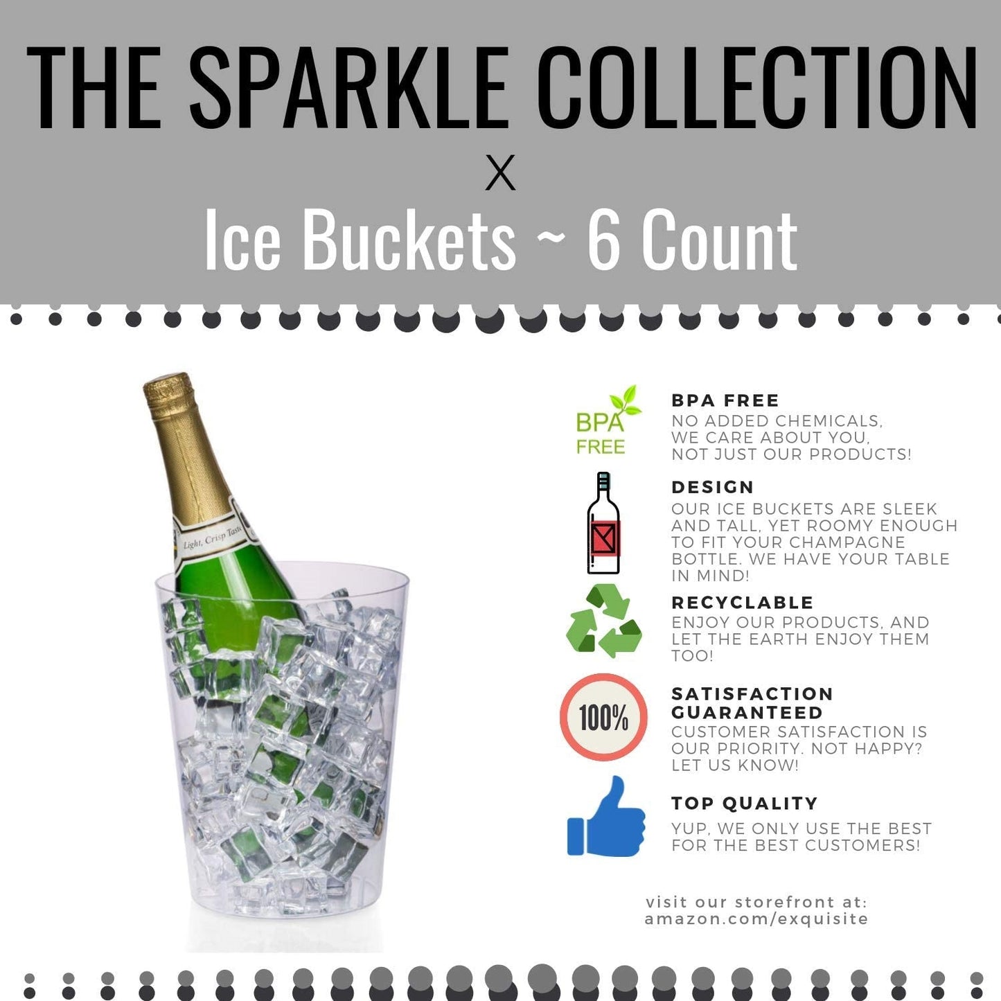 96oz Clear Ice Bucket