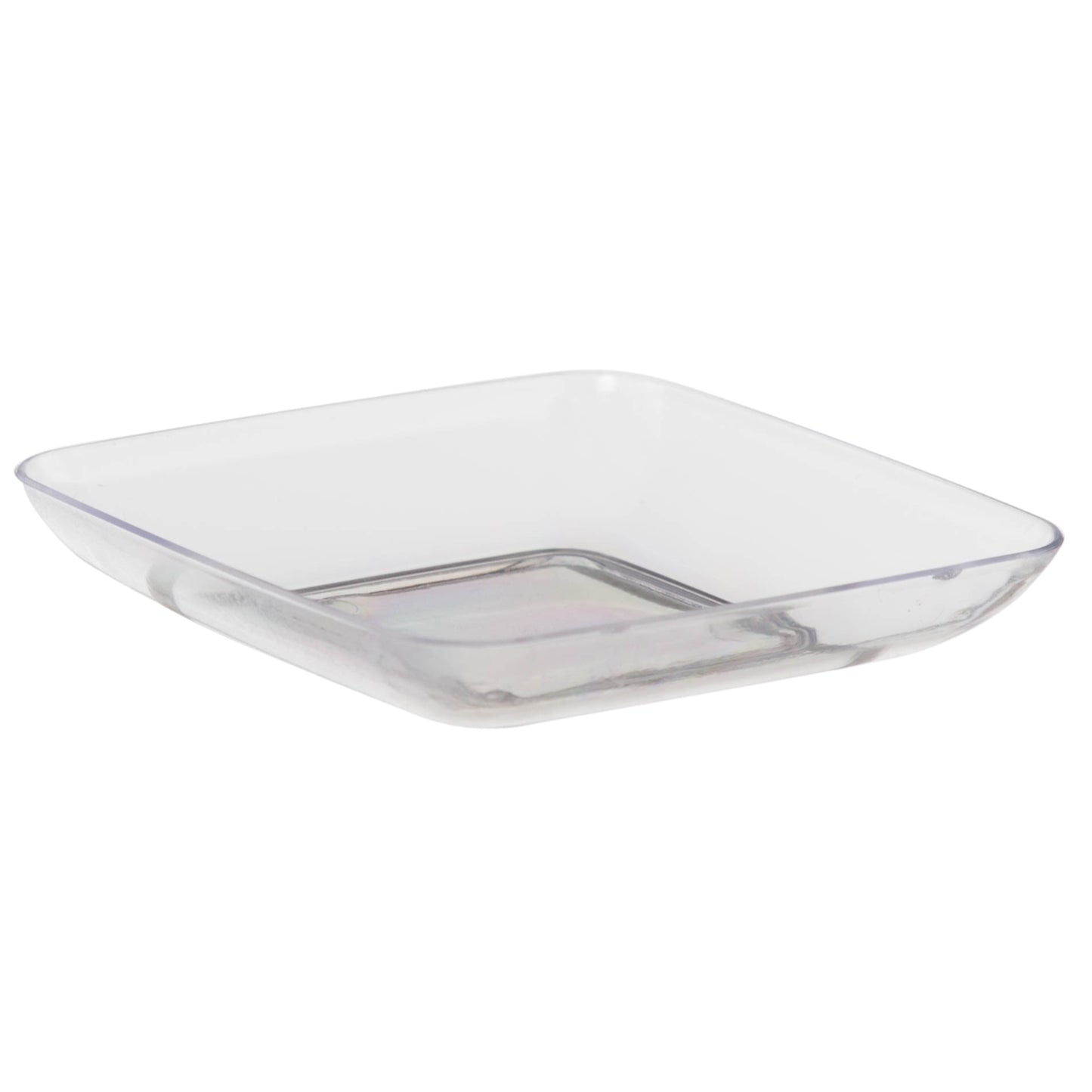 Case of 48 - Clear Mini Edgeless Square Plates - 20 ct.