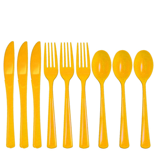 Case of 36 - Cutlery Combo Pack 24 ct. (8 ea.) - Yellow