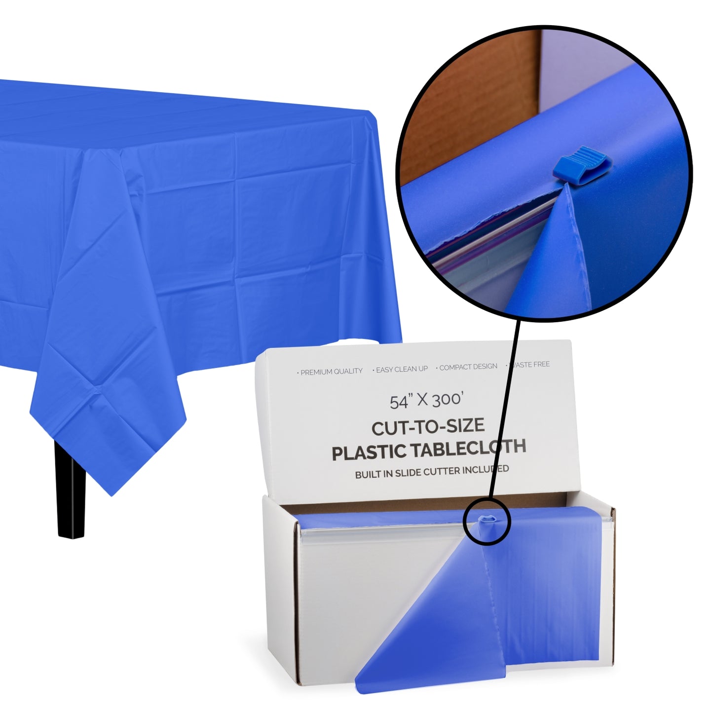 54" X 300' Select A Size Table Cover - Dark Blue