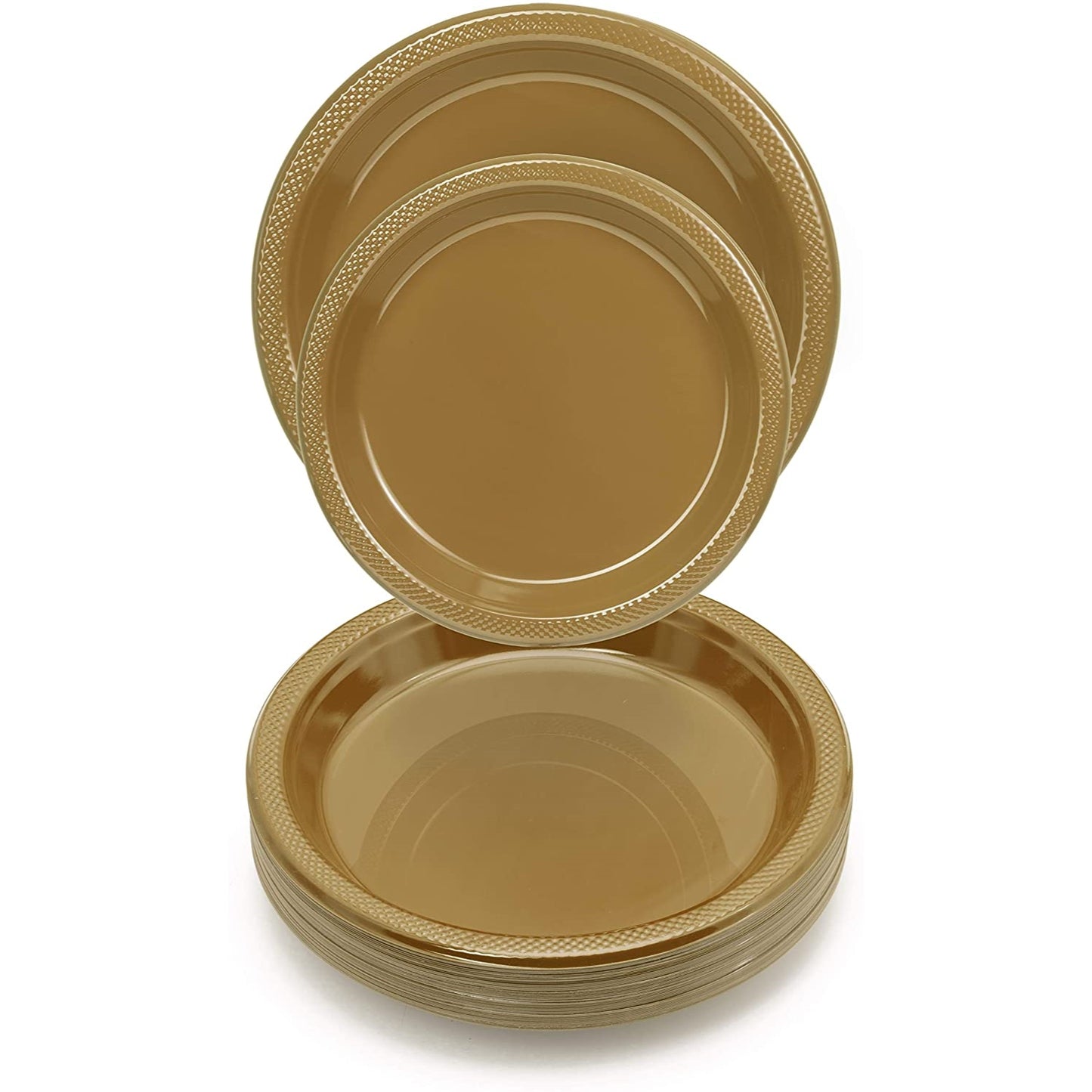 10 In. Gold Plastic Plates - 50 Ct.