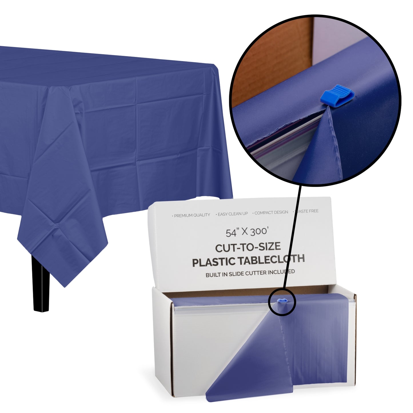 54" X 300' Select A Size Table Cover - Navy