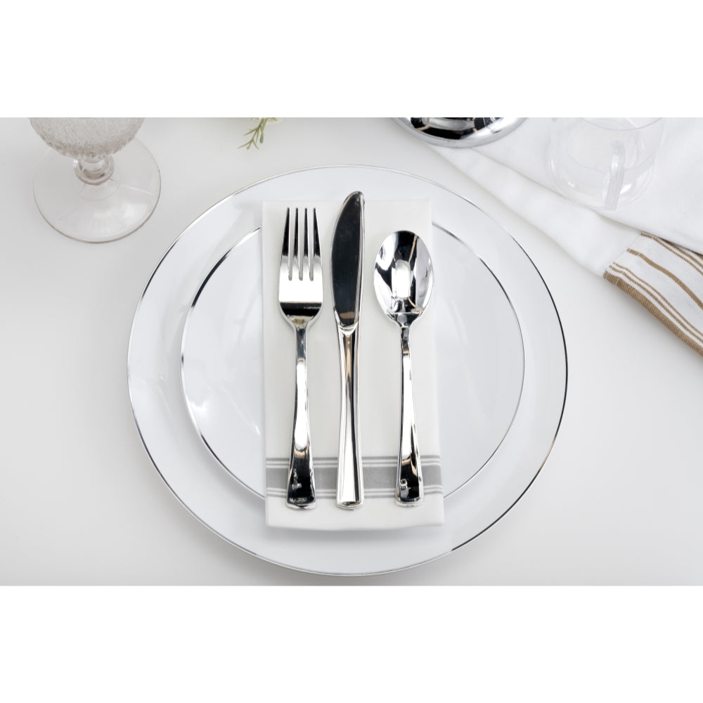 Case of 12 - 8" Classic Silver Design Plates (10)