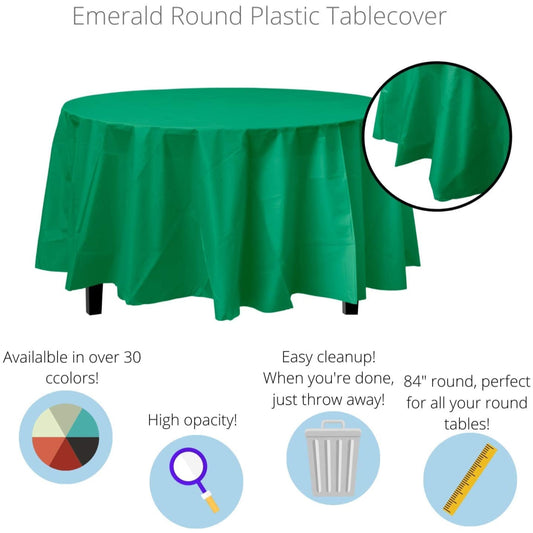 Case of 96 - *Premium Quality* 84" Round - Emerald Green